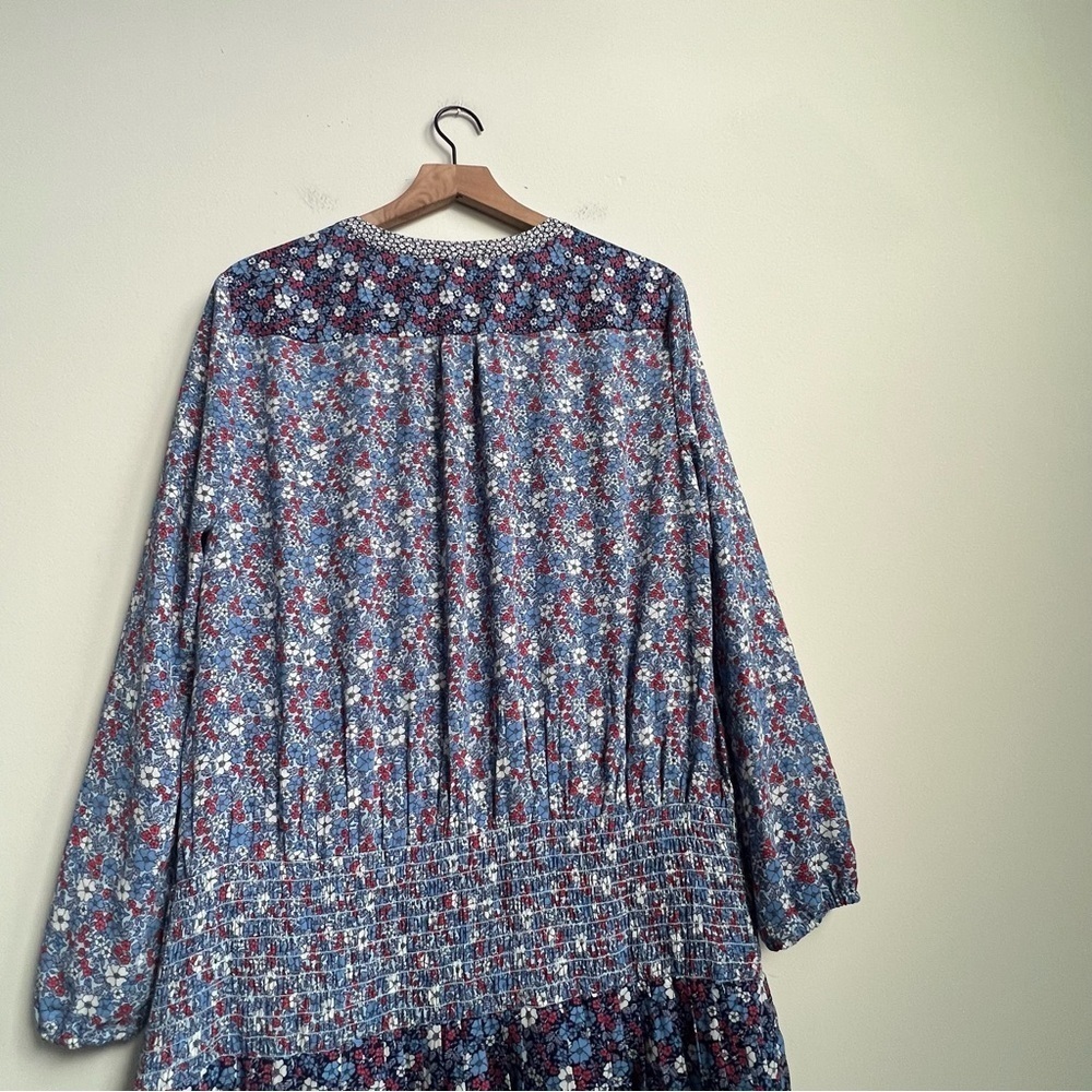 New Gap Dress Womens Floral Drop Waist Pleated Skirt Cottagecore Boho Peasant L - Picture 14 of 15